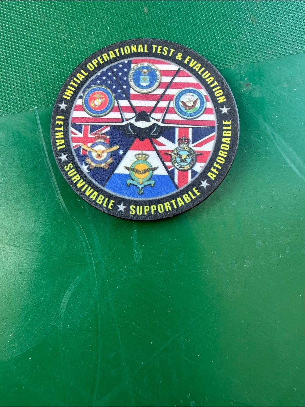 Military Patch Style Round Badge - Black/Multicolor